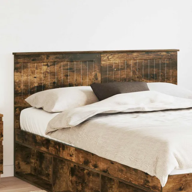vidaXL Hoofdbord Gerookt eiken Bewerkt hout Bruin