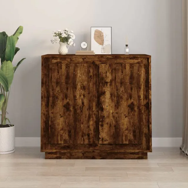 vidaXL Dressoir 80x34x75 cm bewerkt hout gerookt eikenkleurig Bruin