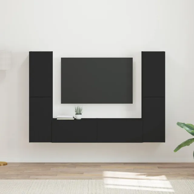vidaXL Tv-meubelset 6 st 31 x 30 x 60 cm Zwart