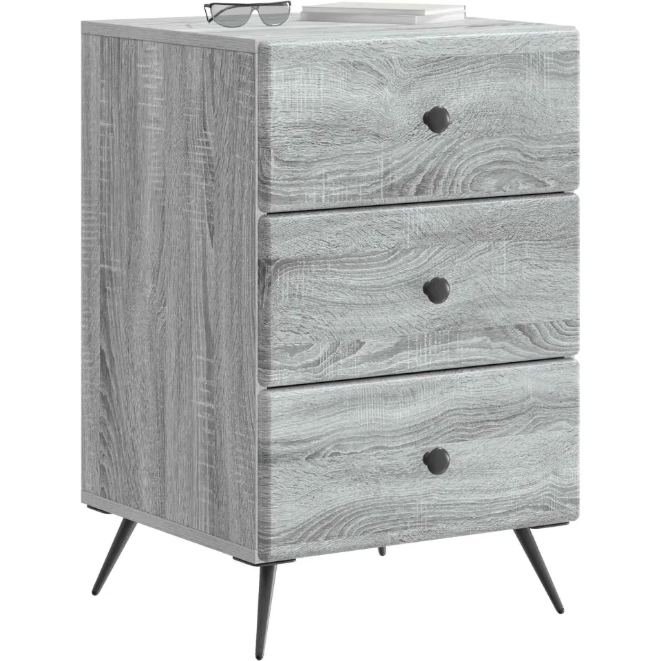 vidaXL Nachtkastje Grijs sonoma 43 x 41 x 66,5 cm Bewerkt hout