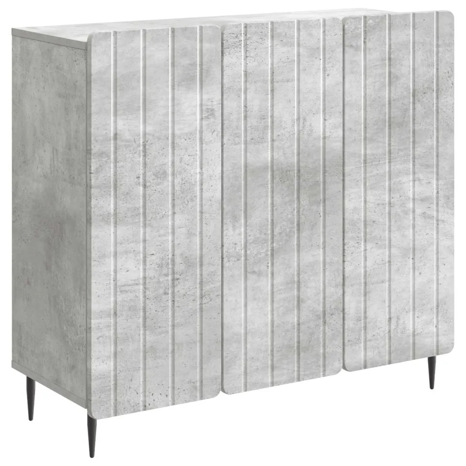 vidaXL Dressoir Betongrijs 89 x 34,5 x 82 cm Bewerkt hout grijs, foto 3