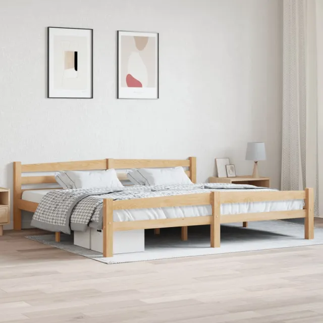vidaXL Bedframe massief grenenhout 200x200 cm Bruin