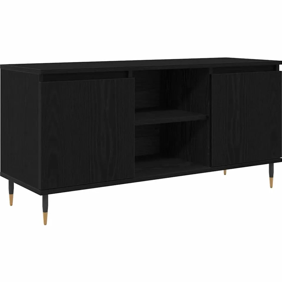 vidaXL TV-kast 104 x 35 x 50 cm Zwart Eiken Bewerkt hout, foto 3