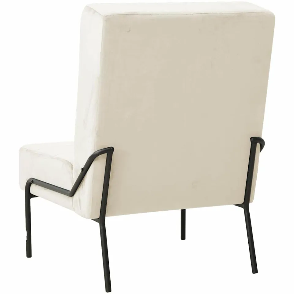 vidaXL Relaxstoel 65x79x87 cm fluweel crèmewit, foto 3
