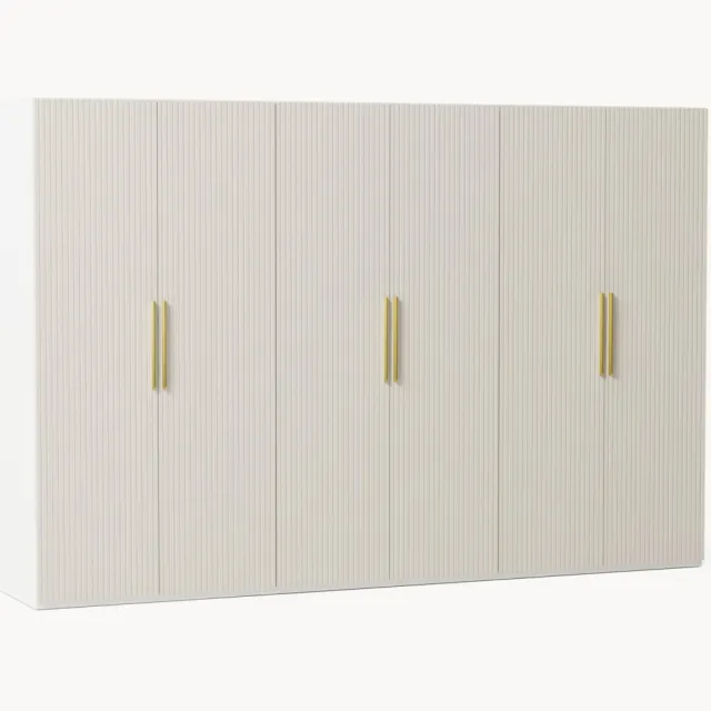 Westwing Collection Modulaire draaideurkast Simone, 300 cm breed, diverse varianten beige
