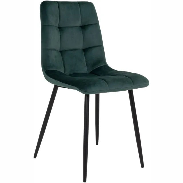 House Nordic Middelfart Eetkamerstoel Velvet Groen - Set van 2