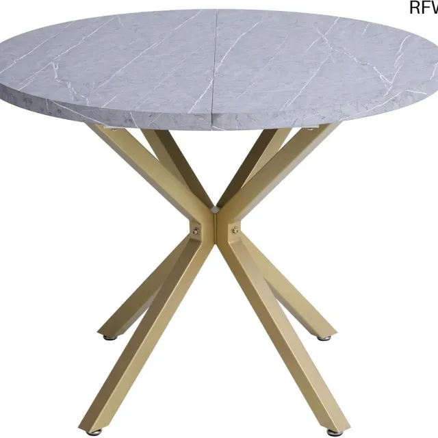 RFWR Ronde eettafel 100 cm met stabiele X-vormige poten voor kleine ruimtes Vintage