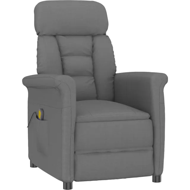 vidaXL Massagestoel Donkergrijs 96.5 x 70.5 x 95 cm Microvezel