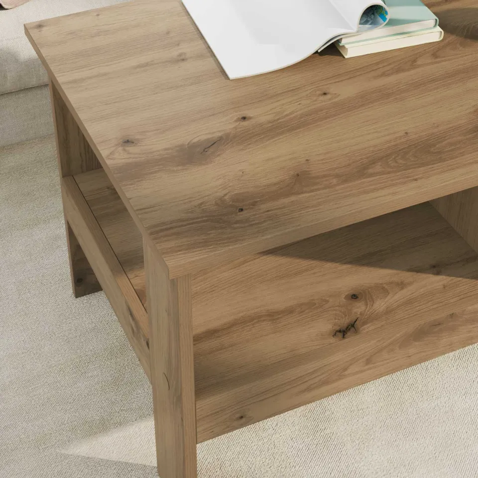 vidaXL Salontafel Artisan Eiken 90 x 50 x 45 cm Bewerkt hout, foto 4