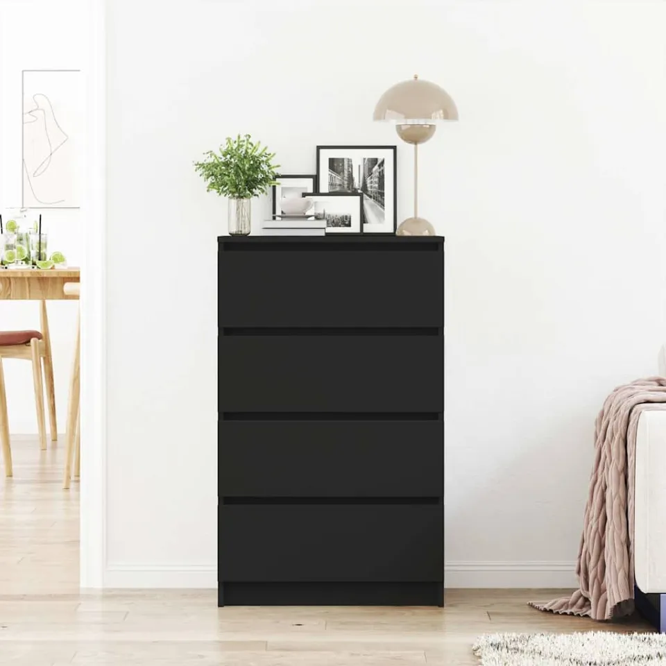 vidaXL Dressoir 60x35x98,5 cm bewerkt hout zwart, foto 3