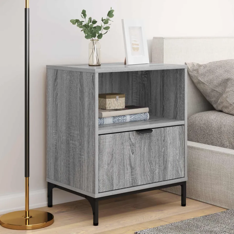 vidaXL Nachtkastje 2 st Grijs sonoma 49 x 36 x 61 cm Bewerkt hout, foto 4