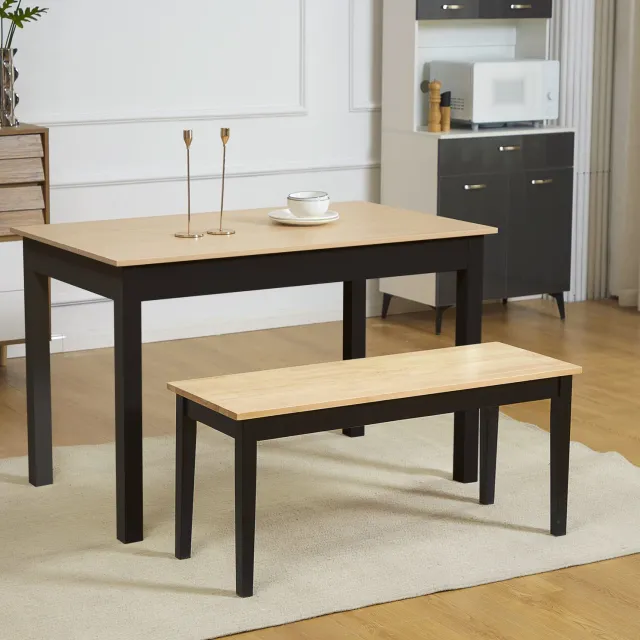 CHICFURN Eetbank - 2-zits - Houten frame - Naturel