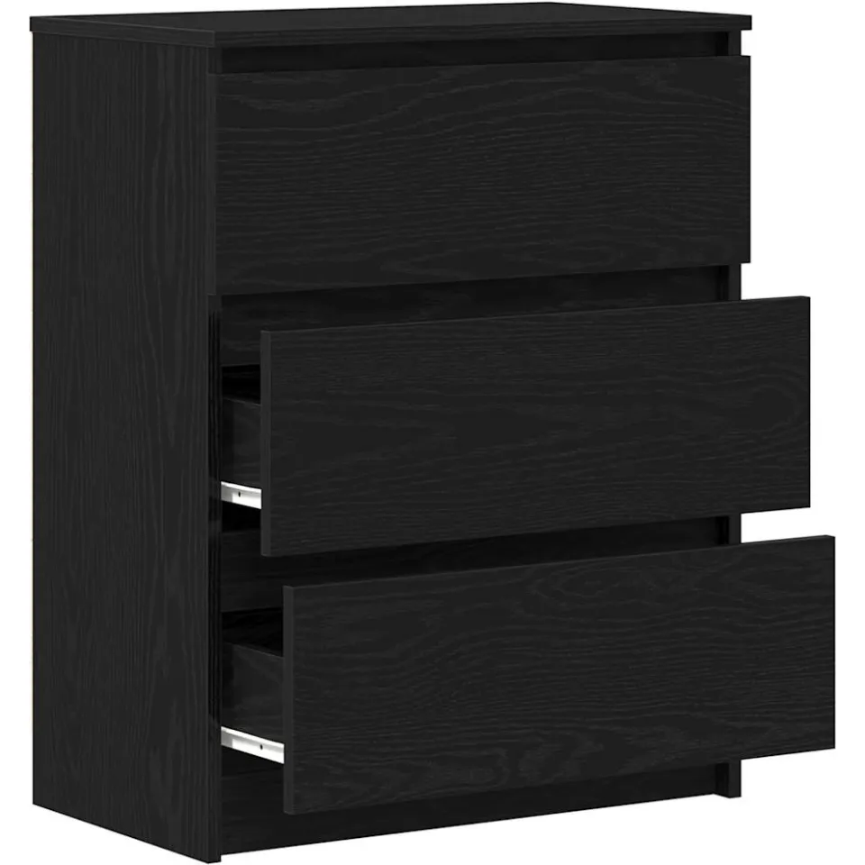 vidaXL Dressoir 60x35x76 cm bewerkt hout zwart eikenkleurig, foto 4