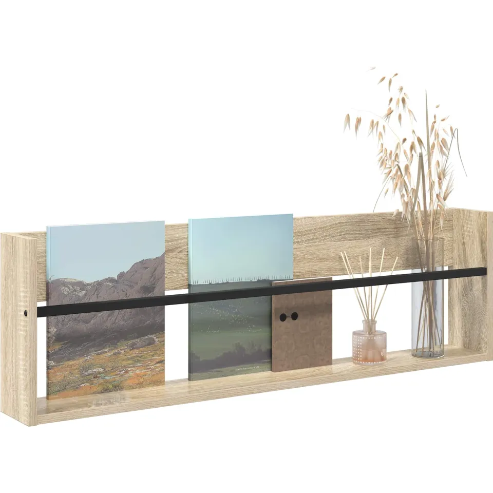 vidaXL Tijdschrift Rek Sonoma Eiken 100 x 12 x 30 cm Bewerkt hout, foto 3