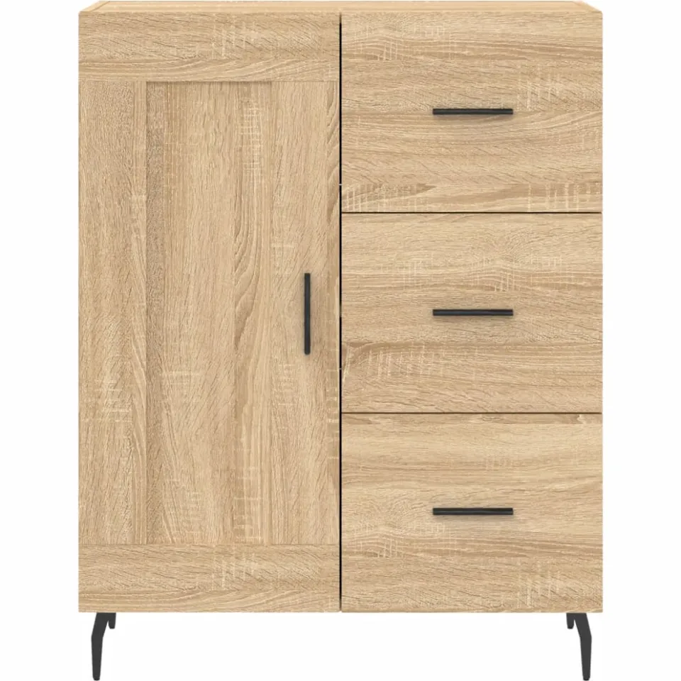 vidaXL Dressoir 69,5x34x90 cm bewerkt hout sonoma eikenkleurig