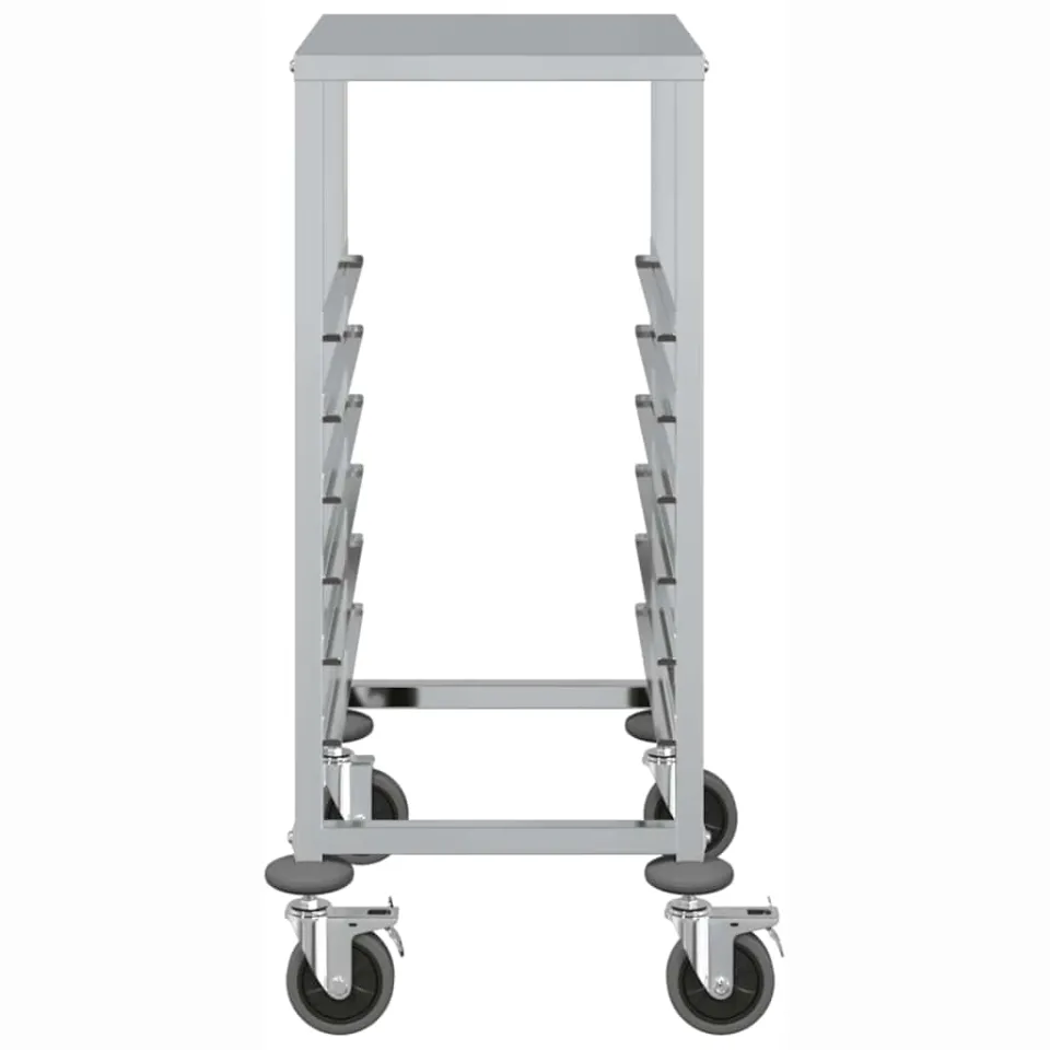 vidaXL Dienbladenwagen met 6 GN-bakken 39x55x87 cm roestvrij staal Zilver