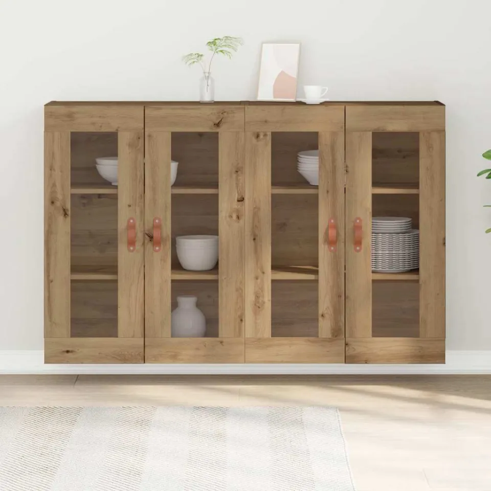 vidaXL Wandkasten 2 st Artisan Eiken 69,5 x 34 x 90 cm Bewerkt hout, foto 4