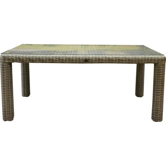 AVH-Collectie Bergamo dining tuintafel 240x100xH78 cm wit grijs Bruin / Terre