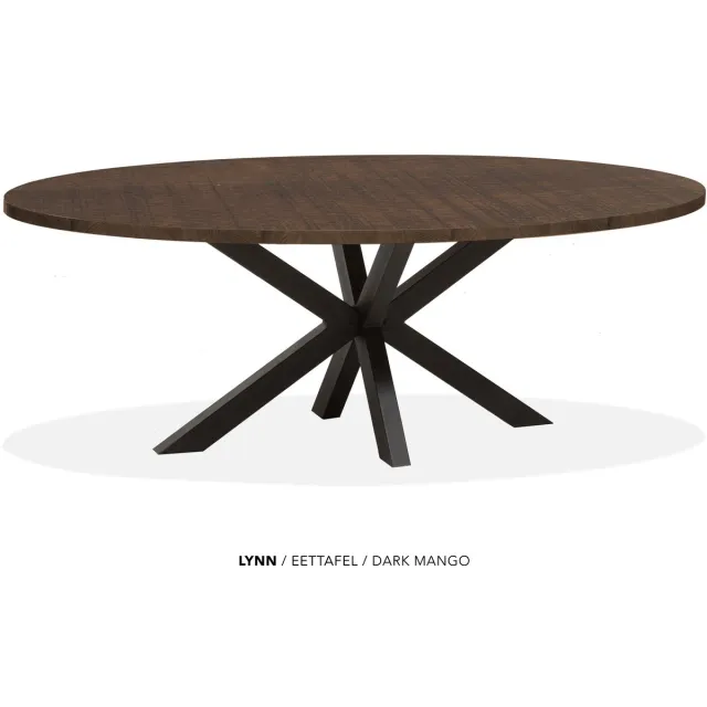 Maxfurn Lynn - Ovale eettafel Lynn | Zeer krasvast | Kleur: Dark Mango | Afm. 180x102cm Natuurlijk eiken