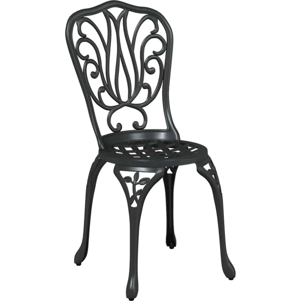 vidaXL Tuin Bistro Set 3 st Zwart Aluminium, foto 3