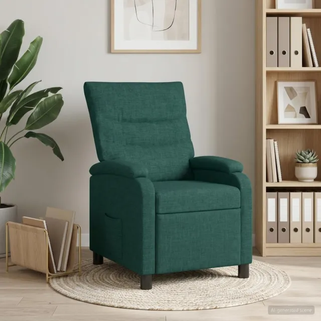 vidaXL Relaxfauteuil Donkergroen Stof