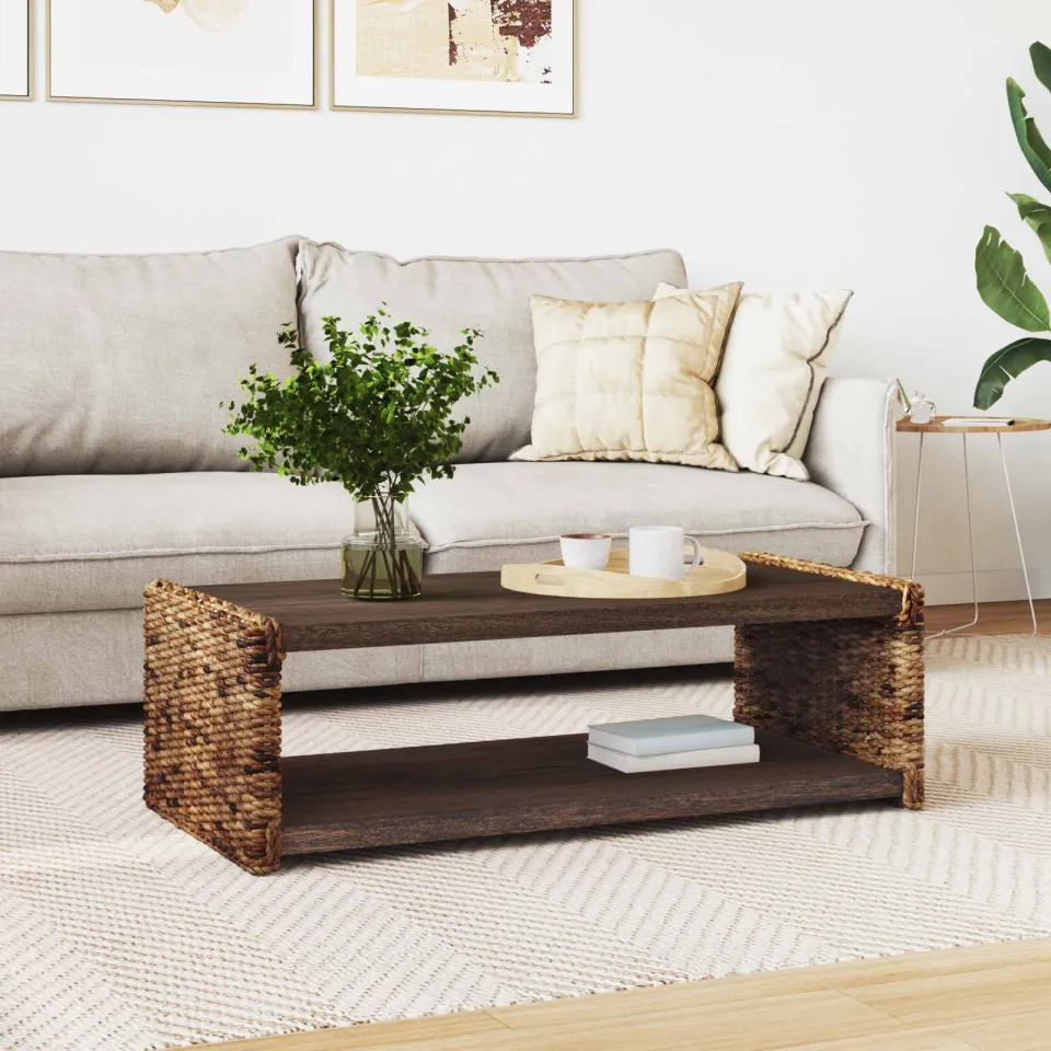 vidaXL Salontafel Naturel 110 x 55 x 35 cm Massief Mahoniehout, foto 3