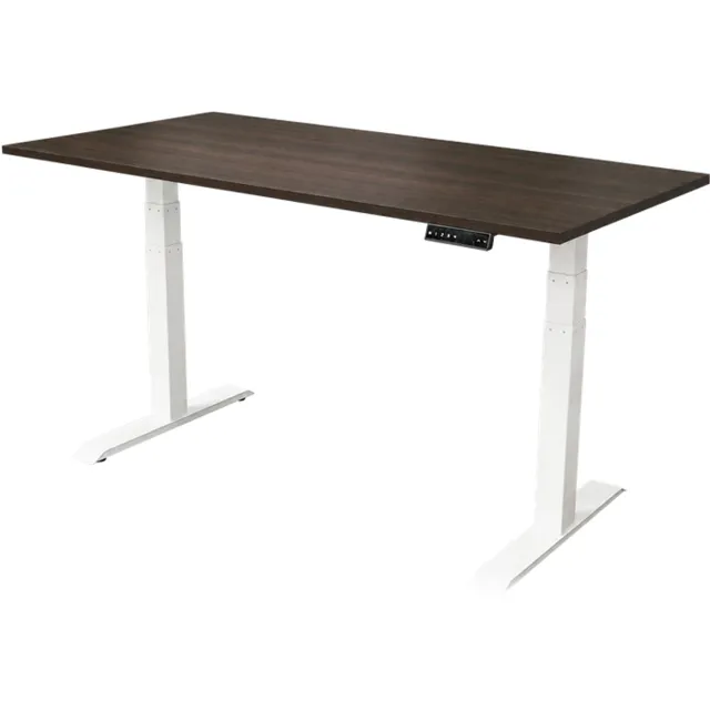 Sedero Elektrisch verstelbaar bureau - 140x80 cm - Dual motor - Wit / Donker Japandi
