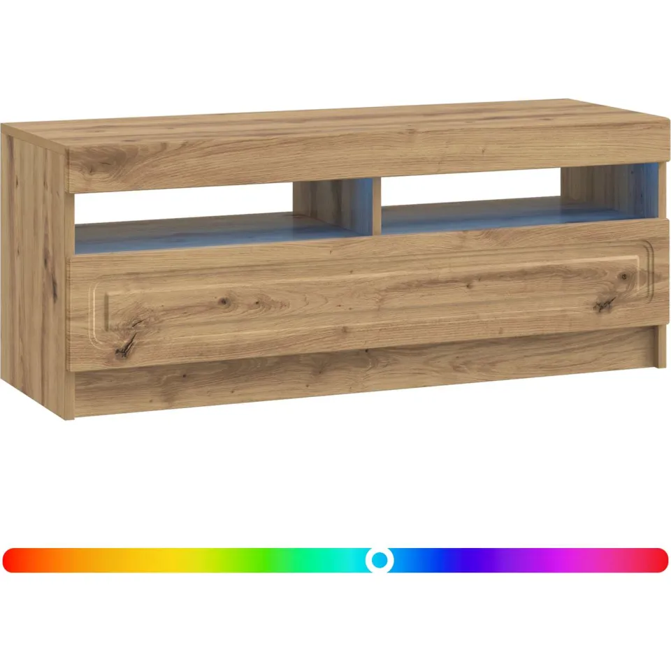 vidaXL LED tv-meubel Artisanaal eiken Bewerkt hout Bruin
