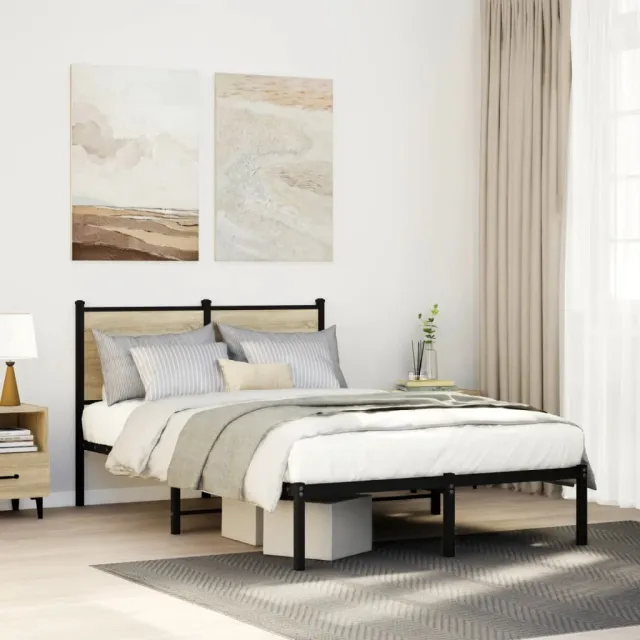 vidaXL Bedframe zonder matras metaal sonoma eikenkleurig 120x200 cm