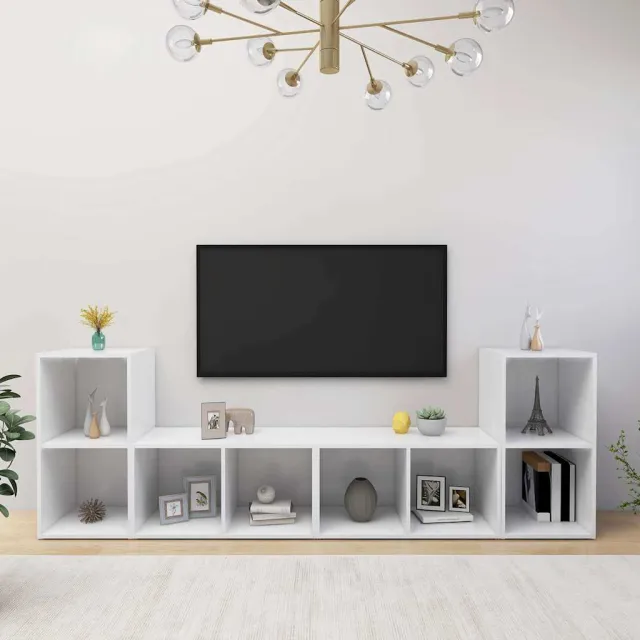vidaXL Tv-meubelen 4 st 72x35x36,5 cm bewerkt hout wit