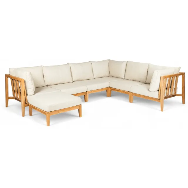 Belito Daan XL Loungeset | Teakhout | 320x245 cm | Nr. 4 incl. Ottoman Naturel