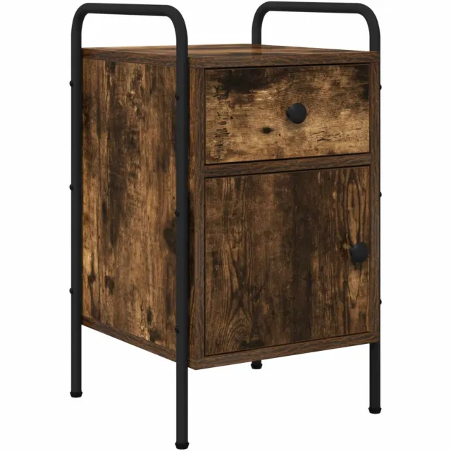 vidaXL Nachtkastje Gerookt eiken 35 x 36,5 x 61 cm Bewerkt hout Bruin