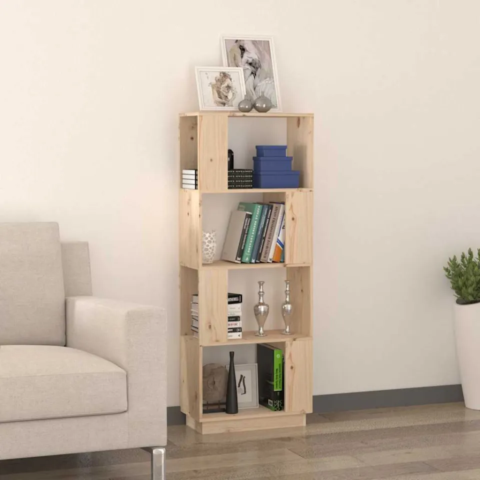vidaXL Boekenkast/kamerscherm 51x25x132 cm massief grenenhout bruin, foto 3