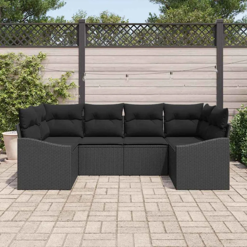 vidaXL 6 st Zwart