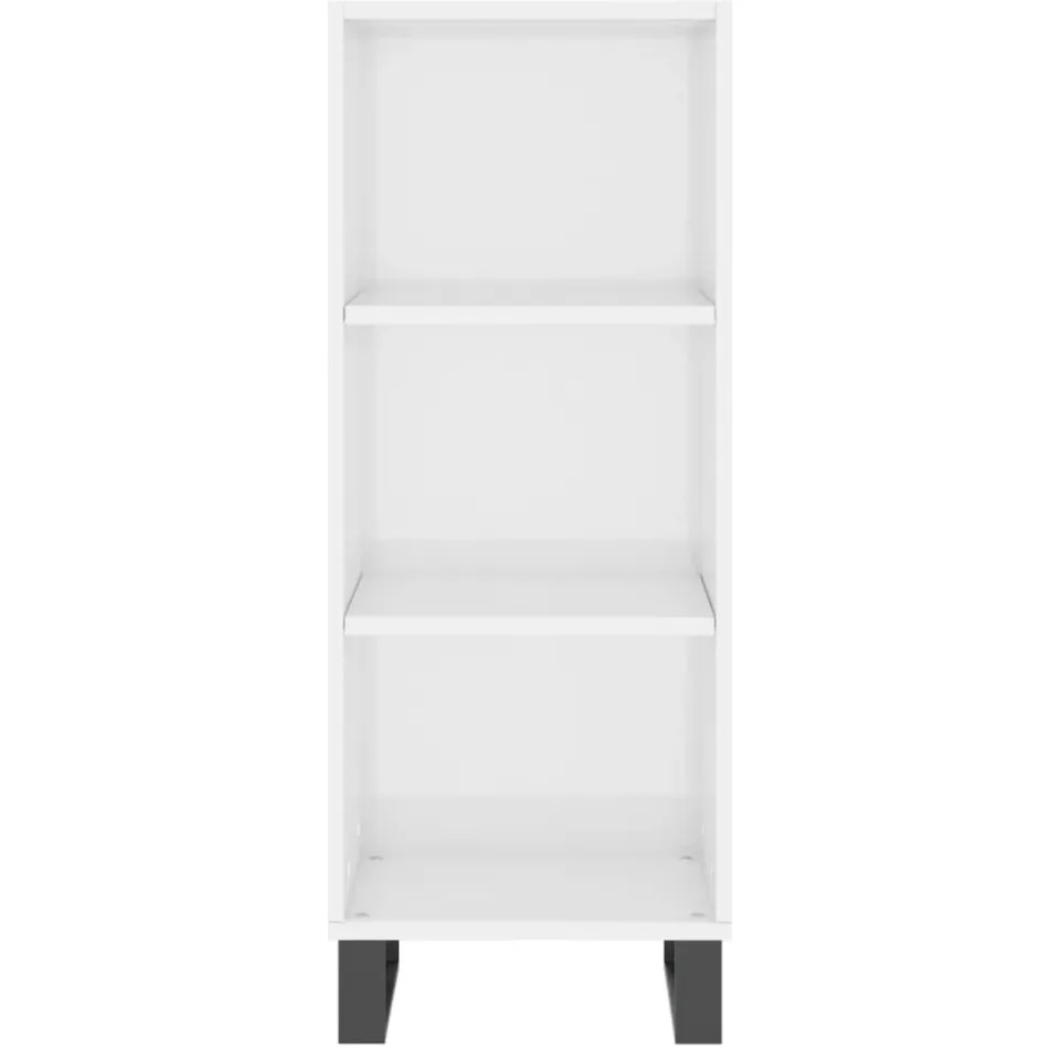 vidaXL Dressoir 34,5x32,5x90 cm bewerkt hout hoogglans wit, foto 2