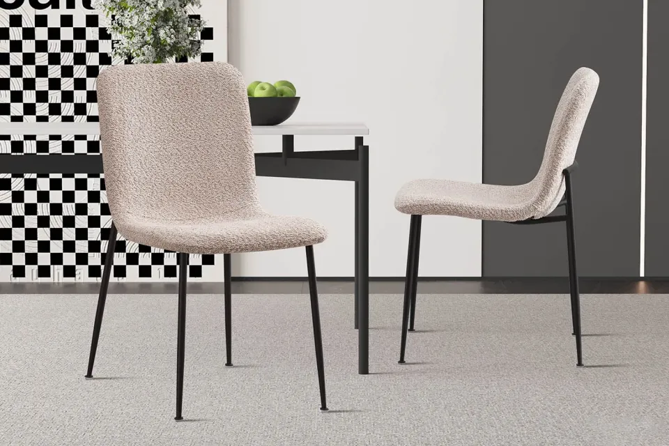 eetkamerstoel James bouclé beige, foto 6