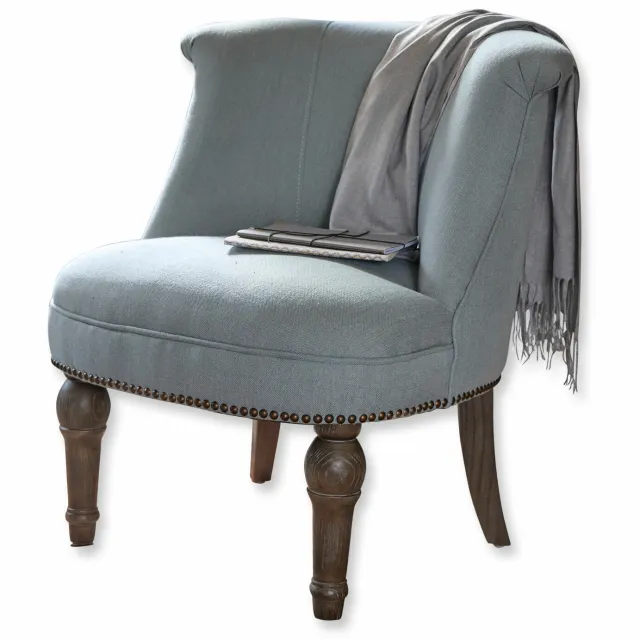 Loberon Fauteuil Francet blauw/bruin