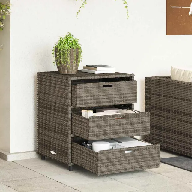 vidaXL Tuinkast 55x59x69 cm poly rattan grijs, foto 2