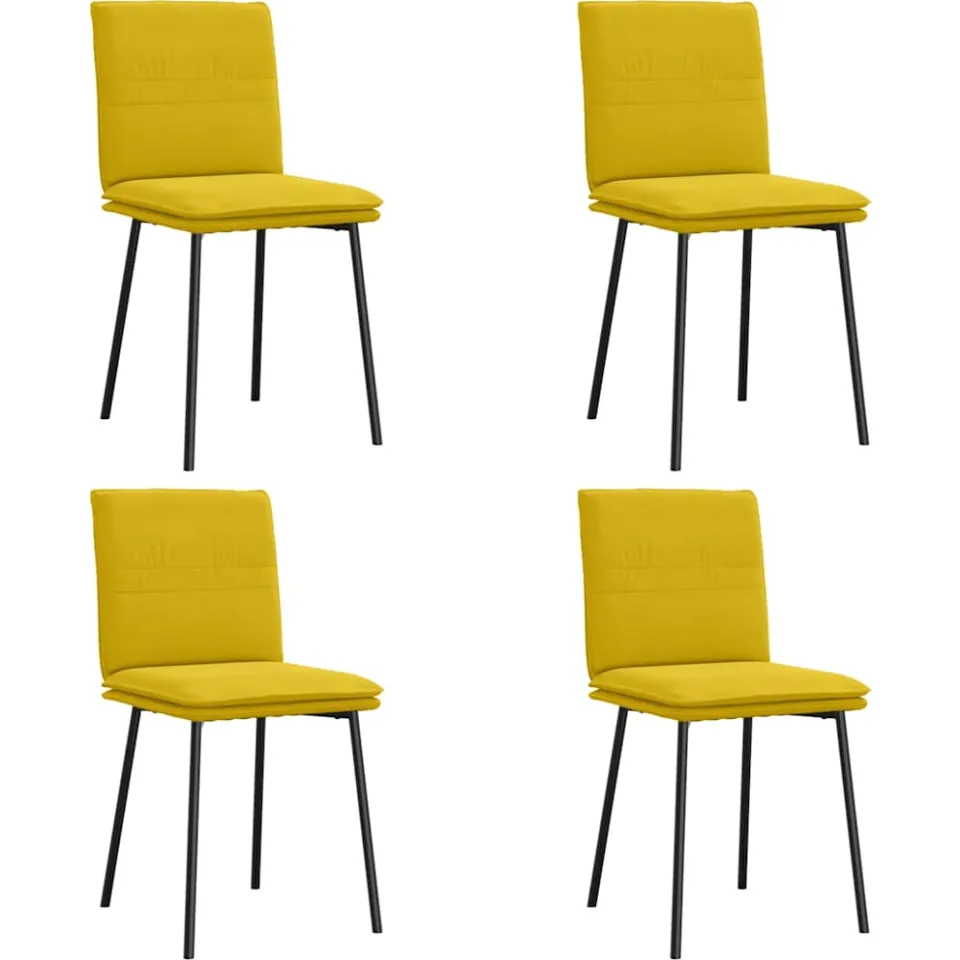 vidaXL Eetkamerstoelen 4 st fluweel geel, foto 3
