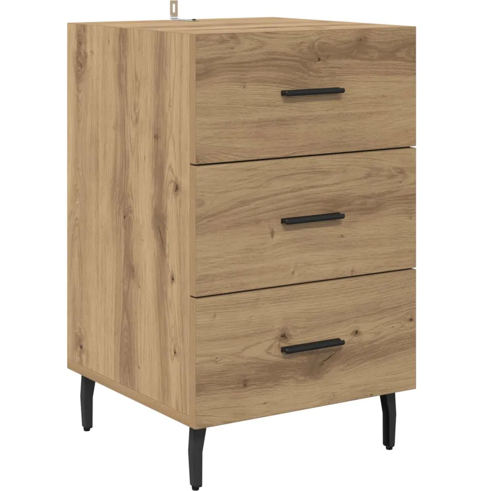 vidaXL Nachtkastje Artisan Eiken 40 x 40 x 66 cm Bewerkt hout, foto 3