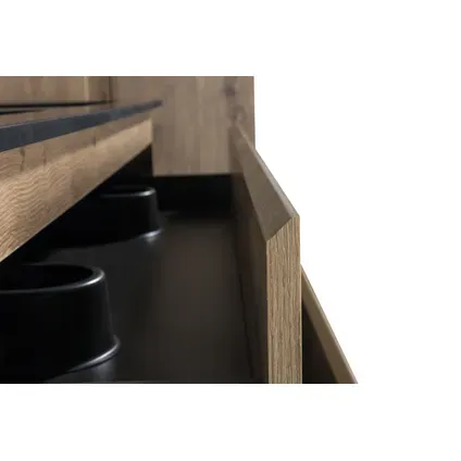 AquaVive - Praxis Eigen Merk Aquazuro Wastafelonderkast Napoli 120cm - Scandinavisch Eiken Gemelamineerd - Met 2 Lades, foto 5