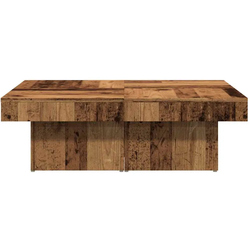 vidaXL Salontafel 90x90x28 cm bewerkt hout oud houtkleurig bruin, foto 3
