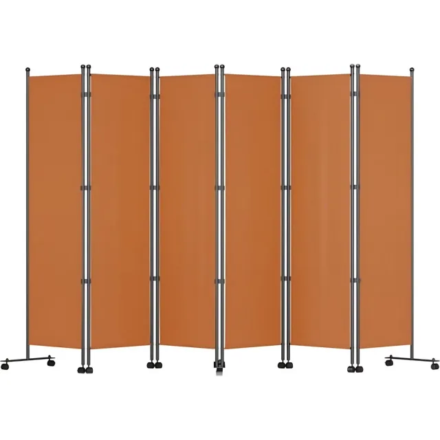 Bolt Edge Kamerverdeler - Kamerscherm- Scheidingswand - 6 Panelen - Opvouwbaar Thuiskantoor - Hout look- 308x185 cm Orange