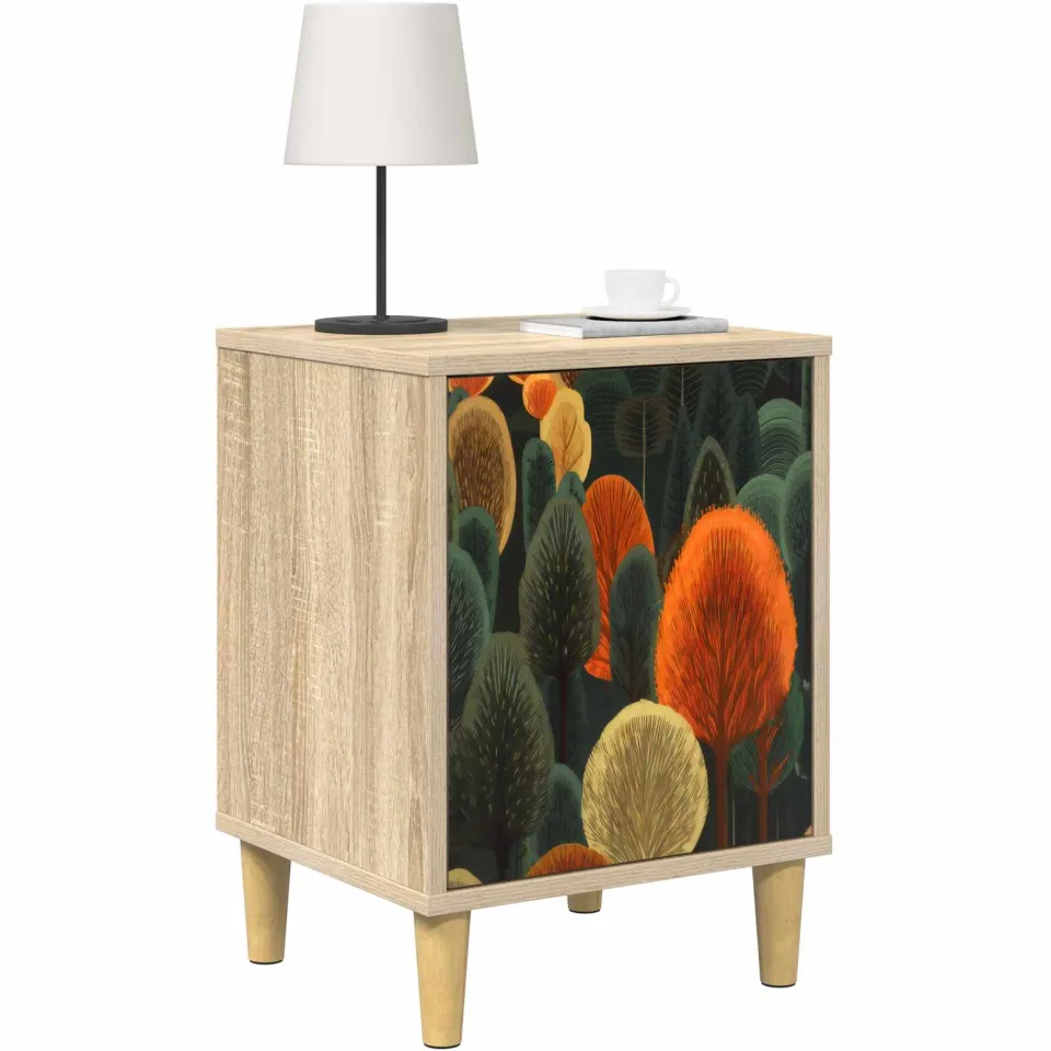 vidaXL Nachtkastje ZAANDAM 2 st Sonoma Eiken 36 x 33 x 50 cm Bruin
