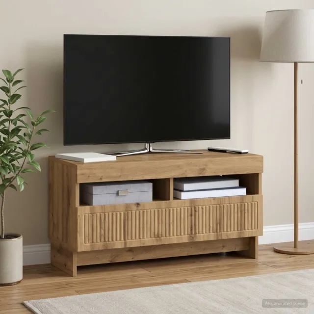 vidaXL LED tv-meubel EDE 81 x 35 x 43 cm Artisanaal eiken, foto 2