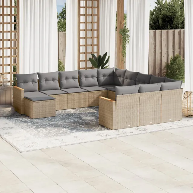 vidaXL Patio Sofa Set 12-zits Beige en Grijs, foto 2