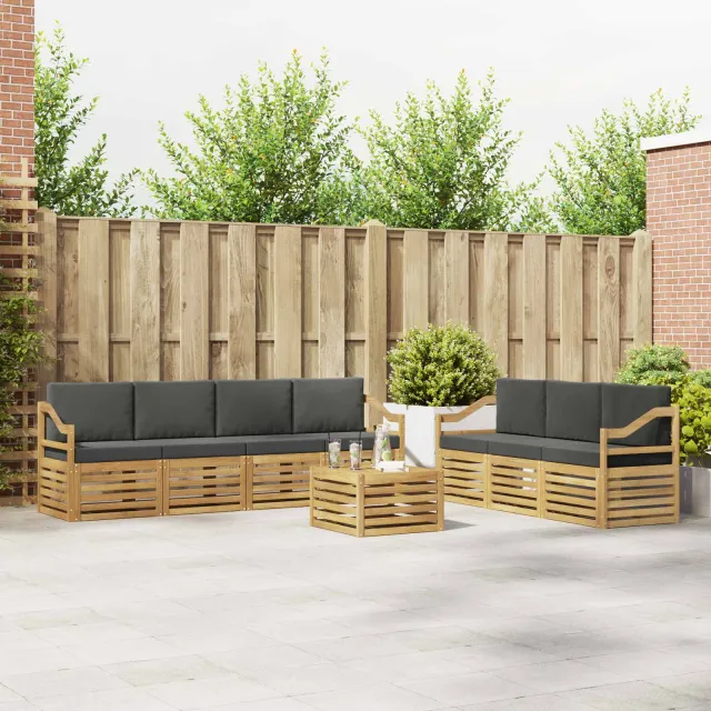 vidaXL Sofa-Sets 8 st 7-zits White and Anthracite Polyester