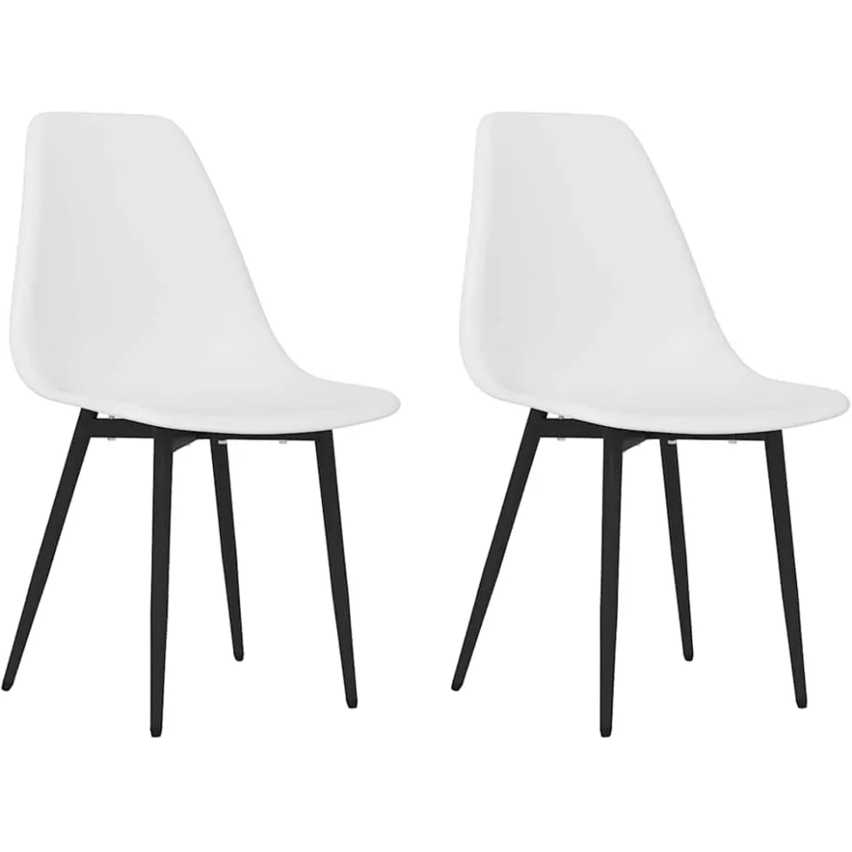 vidaXL Eetkamerstoelen 2 st PP wit