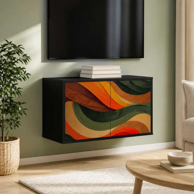 vidaXL Wandgemonteerd tv-meubel BONN 69 x 33 x 40 cm Zwart eiken, foto 2