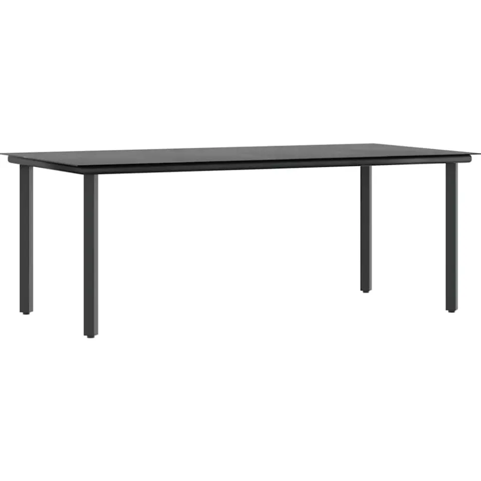 vidaXL 7-delige Tuinset met kussens poly rattan glas zwart, foto 3